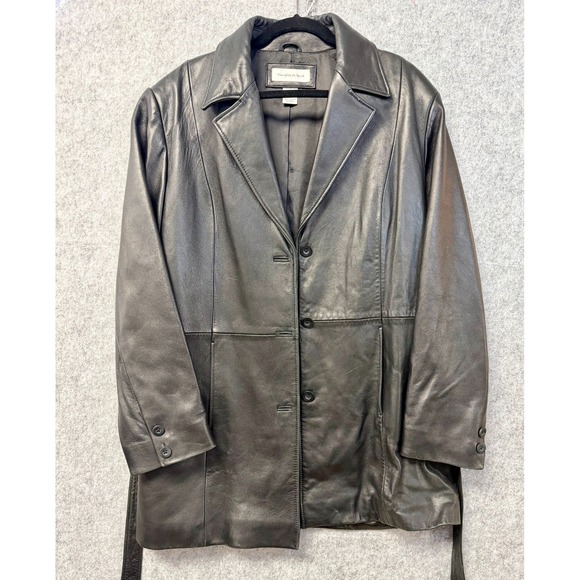 Preston & York Other - Preston & York Black Lambskin Leather Jacket with Self-Tie Belt Men's Size XL